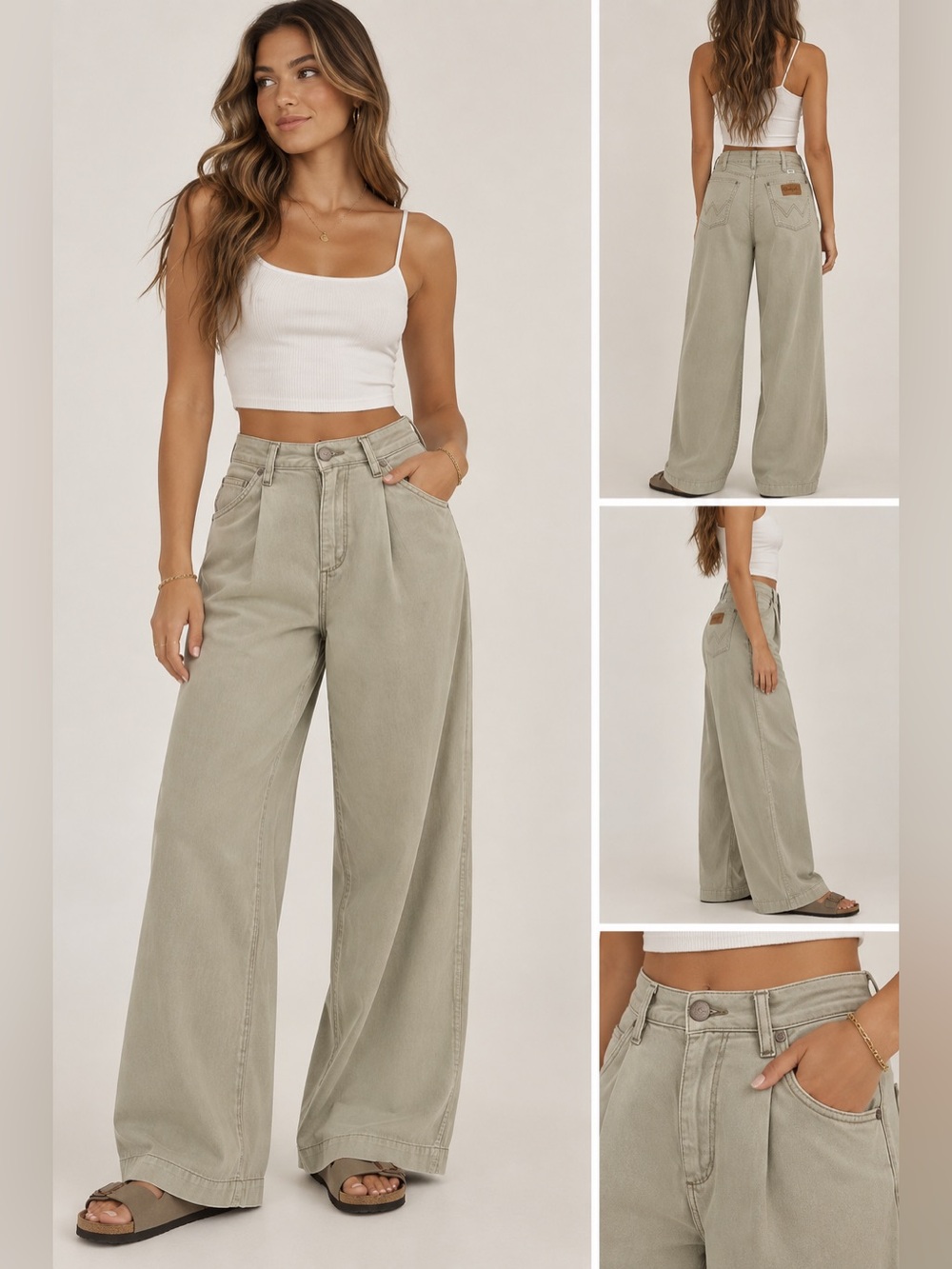 Wrangler Wide-Leg High Waist pleated trousers